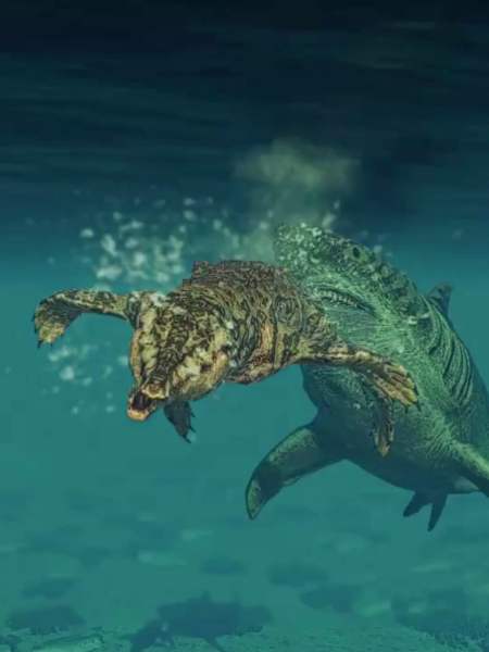 侏罗纪世界进化2巨齿鲨vs滑齿龙