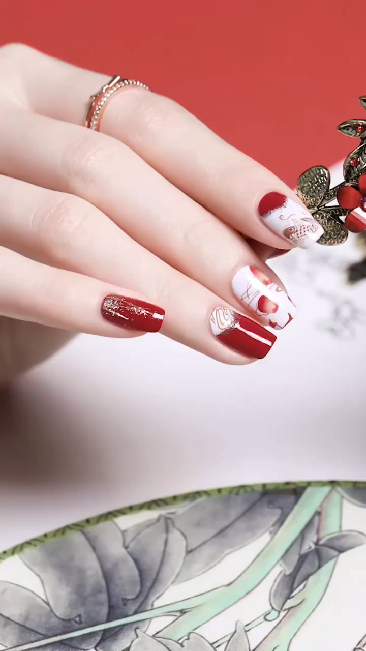 有点酷的国风美甲