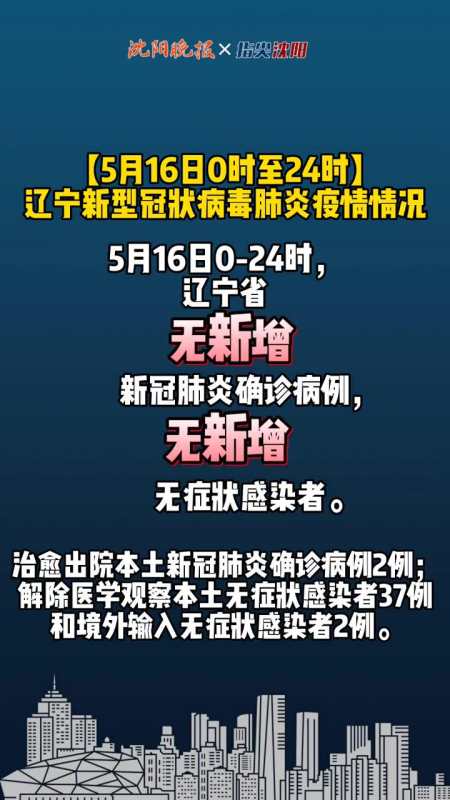 5月16日0时至24时辽宁新型冠状病毒肺炎疫情情况