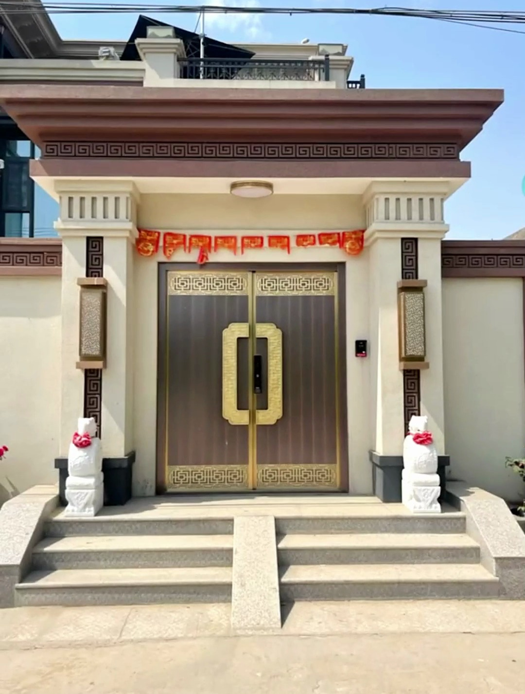 别墅庭院门 农村自建别墅大门-度小视