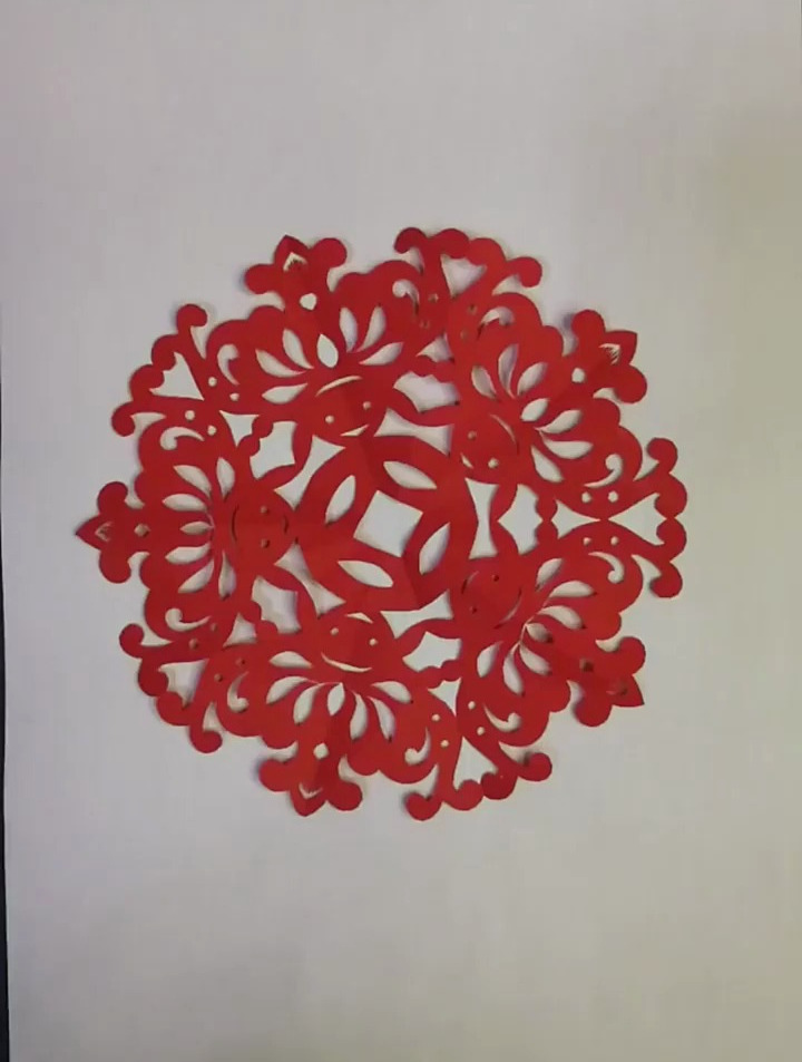 民间剪纸艺术,五福临门教程 剪纸 非物质文化遗产手工制作-度小视