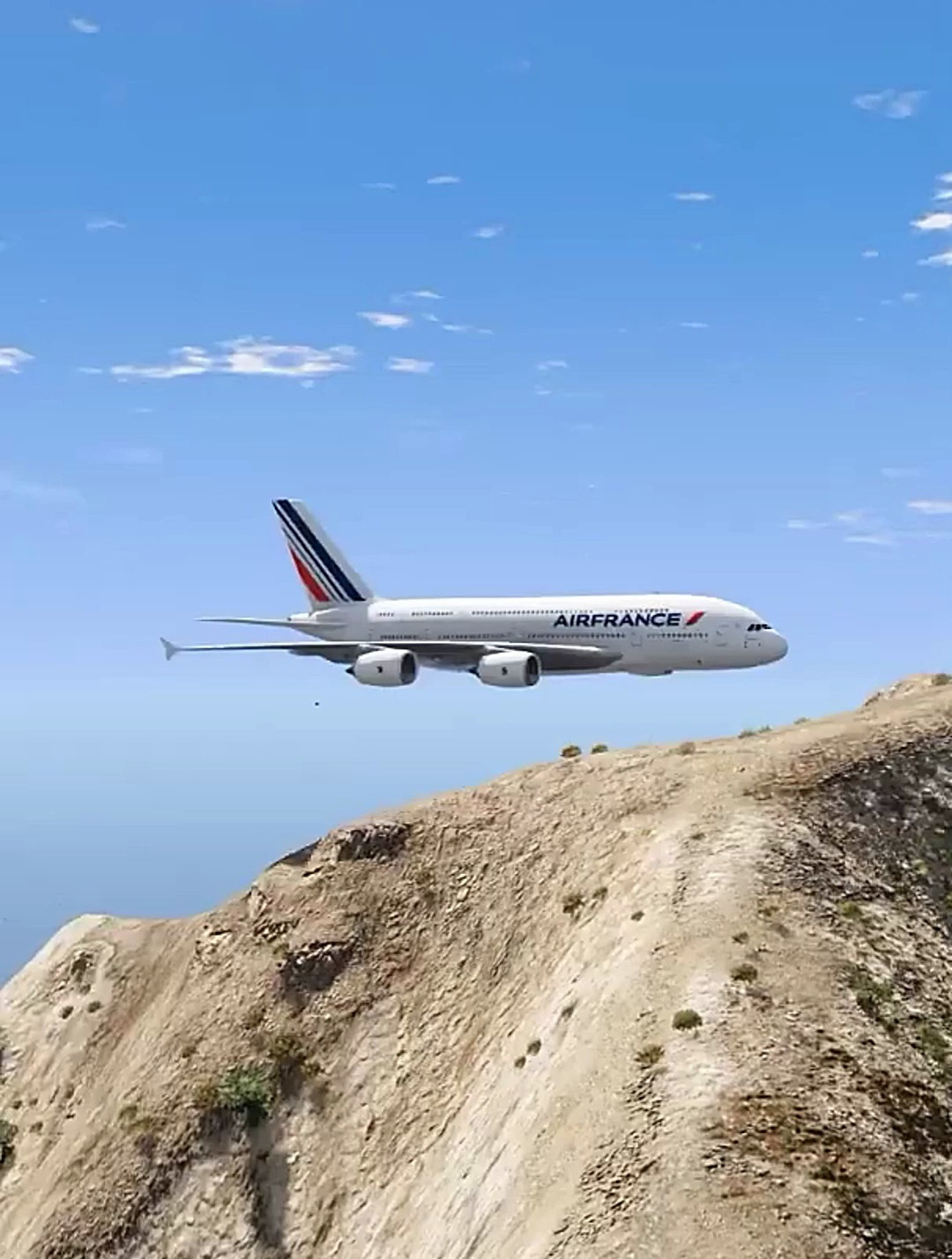 空客a380撞到山脊,引擎爆炸起火