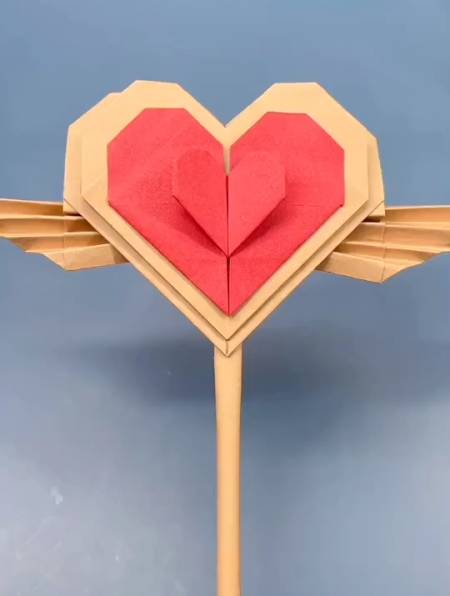 长话短说,爱你就折爱心魔法棒送给你 手工折纸 创意手工-度小视