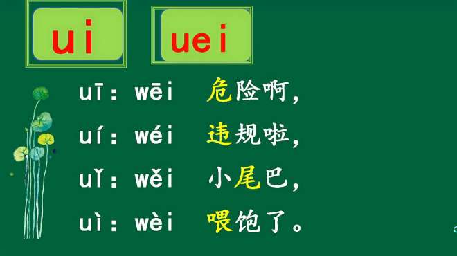 [图]小学语文汉语拼音《ai ei ui》声调认读教程（精细讲解）