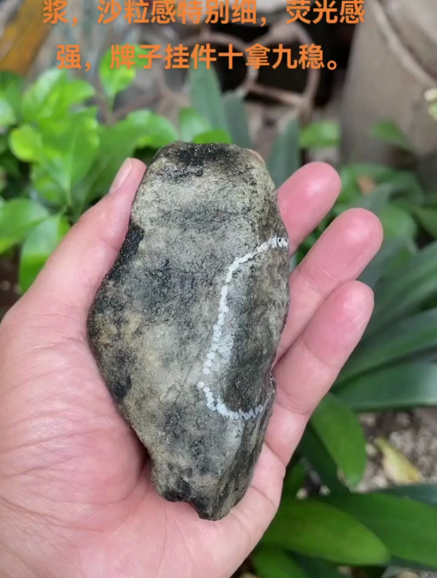 莫西沙水泥皮,皮壳老起包浆,沙粒感特别细,荧光感强!