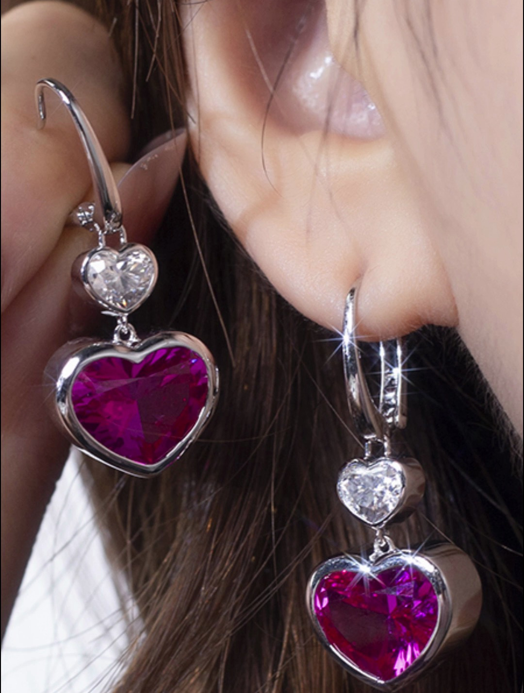 厂家批发彩色莫桑钻耳环 欧美饰品源头供应-度小视