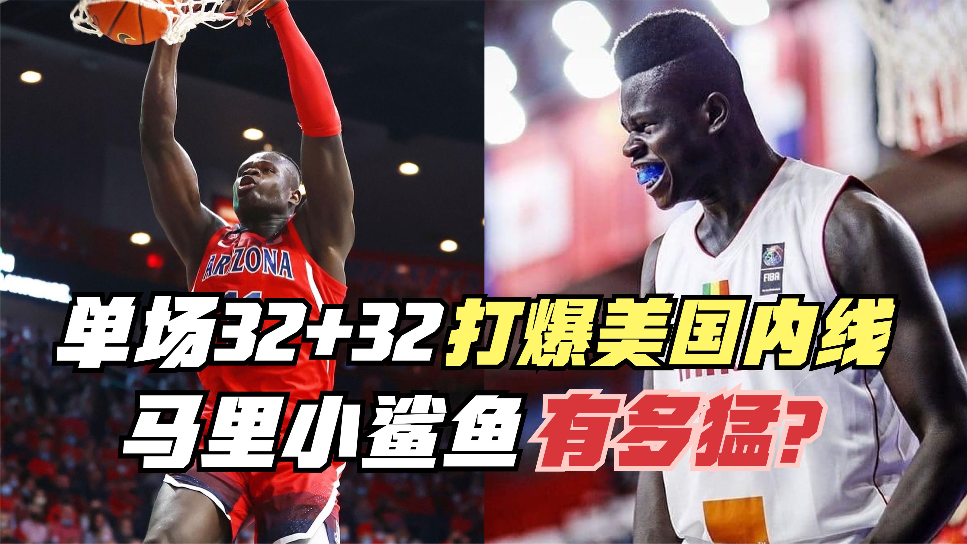 单场32+32!打爆美国内线!模板大鲨鱼的球员!马里小鲨鱼有多猛