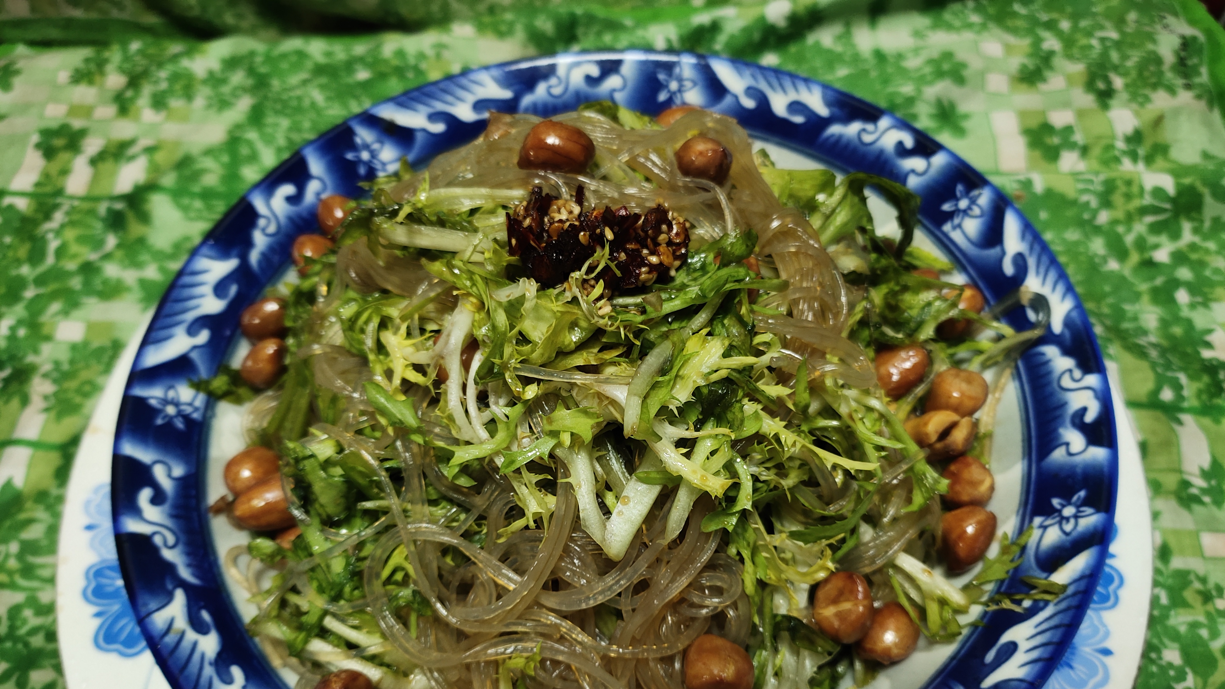 关德财老师教做素菜 香米粉丝拌苦苣