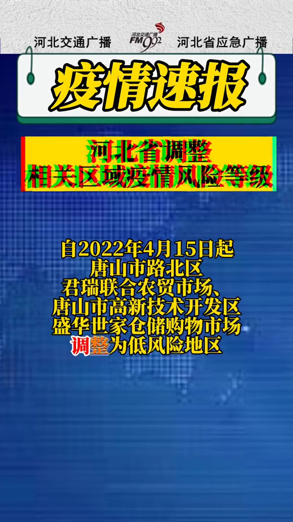 河北省调整相关区域疫情风险等级