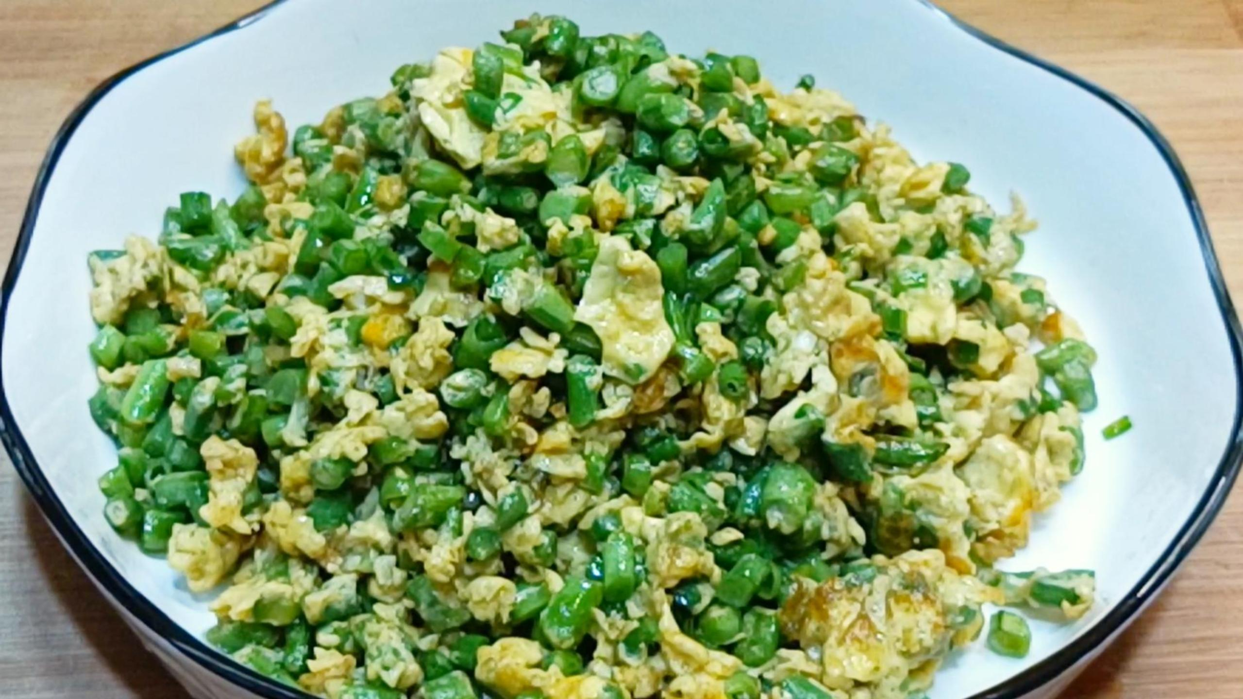 家常菜豆角炒鸡蛋,鲜嫩入味