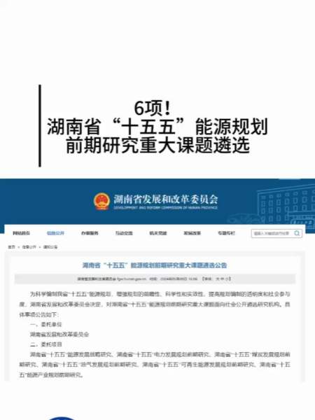 6项湖南省十五五能源规划前期研究重大课题遴选