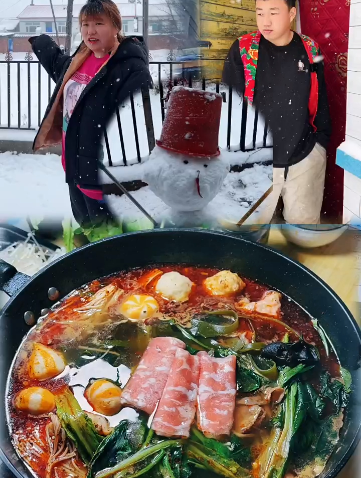 东北下雪了,下雪天和火锅最配哦