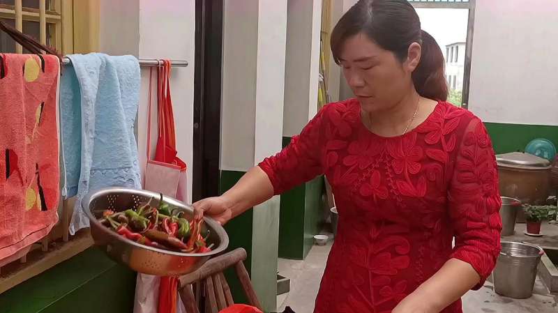 老曾阿玲去弟弟家给他们带点自家种的蔬菜再给侄儿买点零食