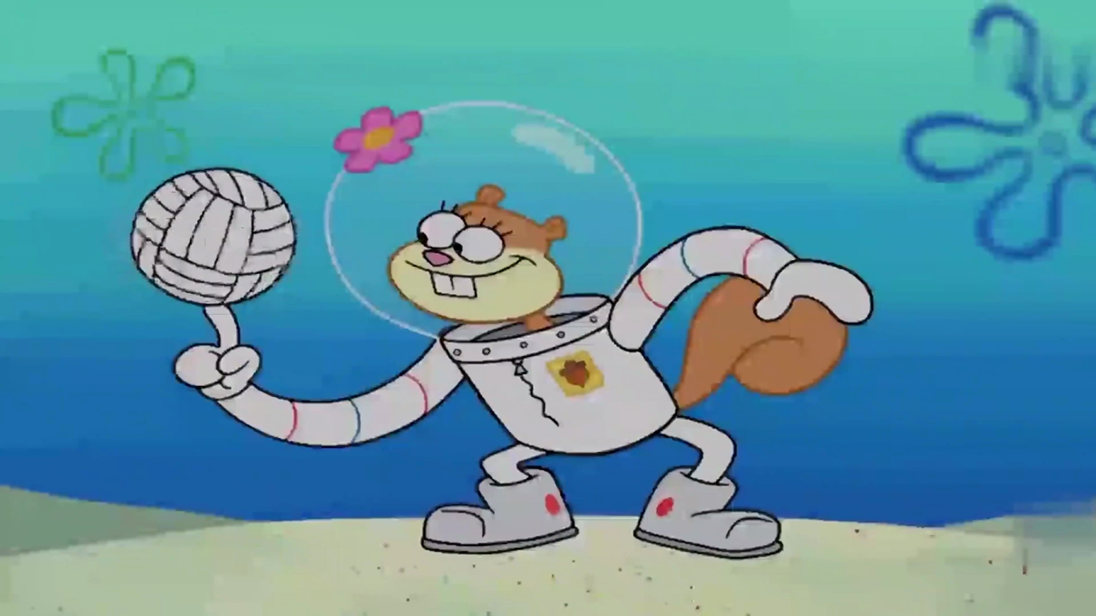 海绵宝宝:暴力的珊迪,排球都成了危险项目,虾霸变成了死虾!