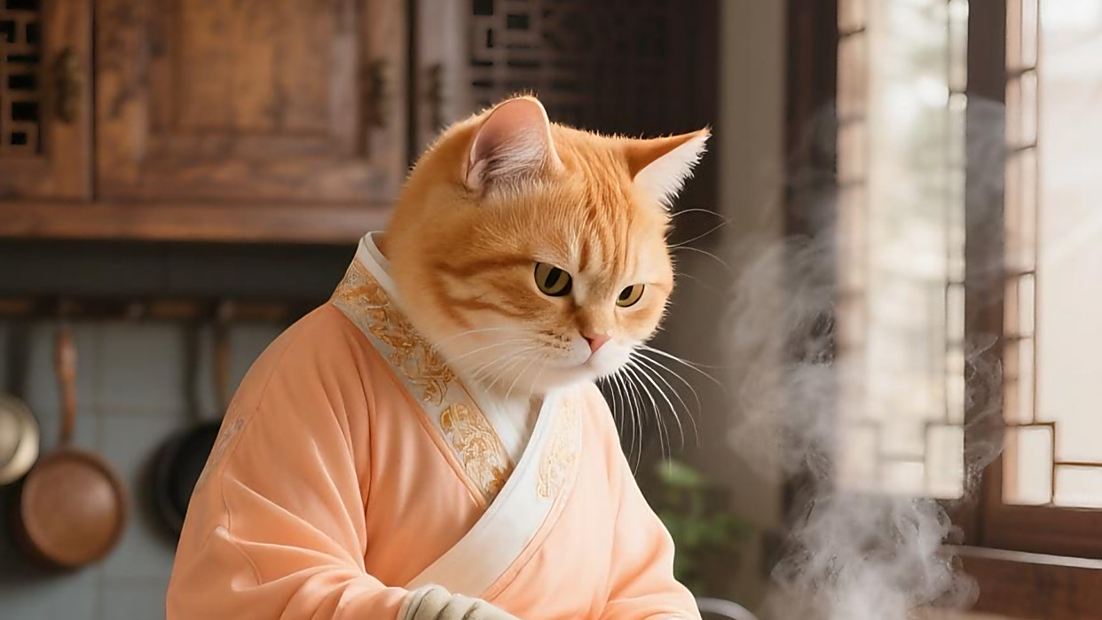 小橘猫掉落下水道，流入了荒岛！