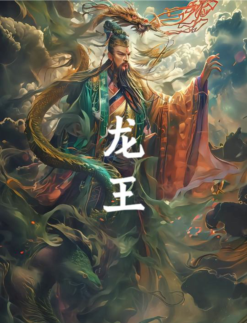 龙王掌管着水里的世界,能呼风唤雨,带来好运,是吉祥的象征