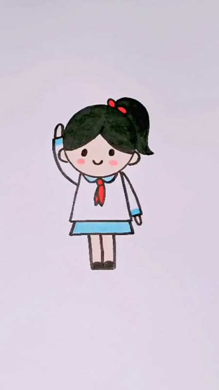 30秒教你画少先队员儿童简笔画-度小视