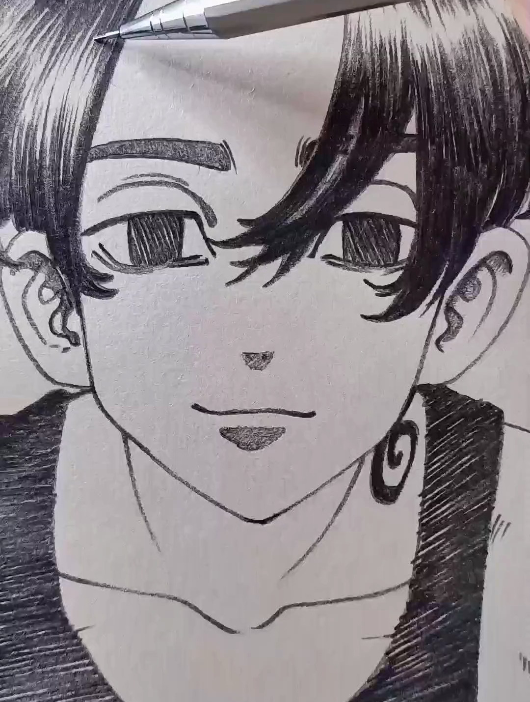 手绘 动漫 东京复仇者 万次郎 绘画过程