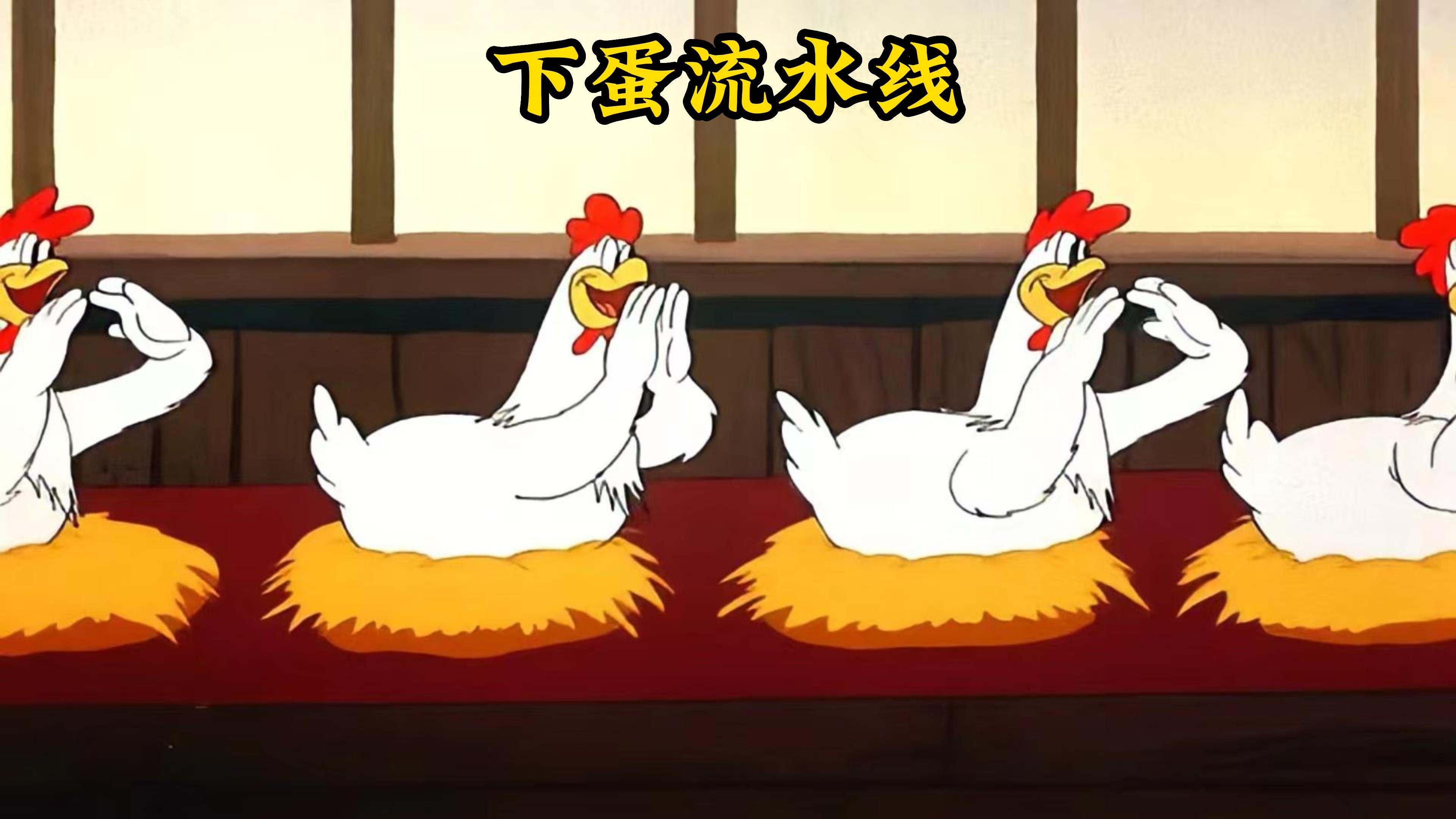 母鸡流水线式下蛋,小猪赚得盆满钵满,而母鸡们痛并快乐着
