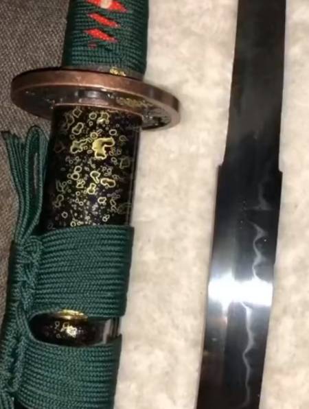 26寸长款手工版,t10烧刃新手武士刀,一暗夜武士!-度小视
