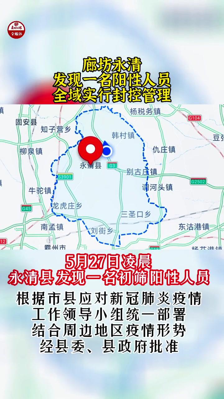 廊坊市永清县发现一名阳性人员全域实行封控管理廊坊永清阳性感染者