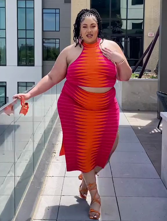 时尚大码模特,只要会穿搭,再胖也可以很美