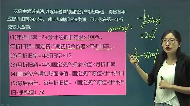 固定资产折旧双倍余额递减法、年数总和法计算公式精讲课堂