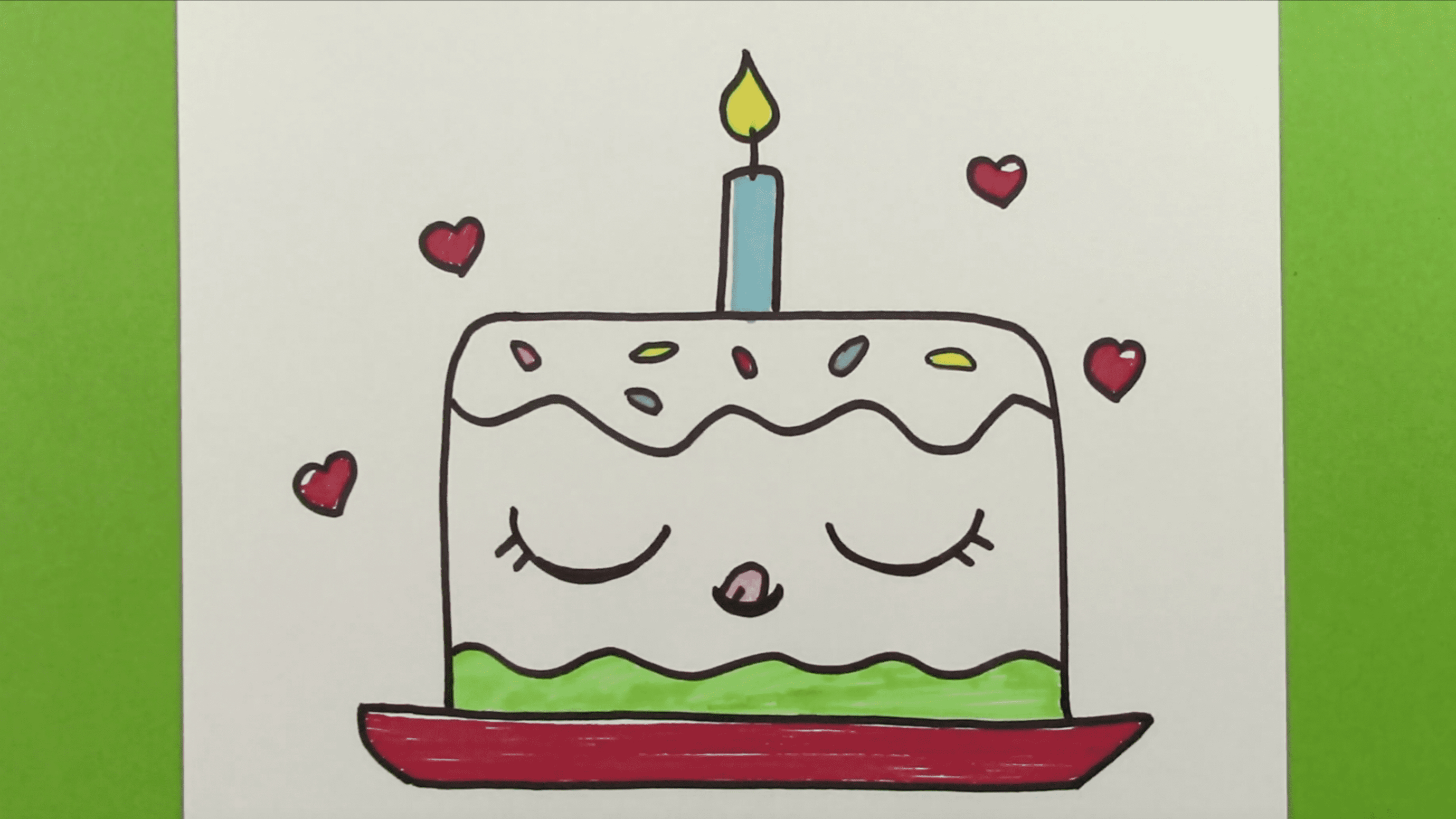 看漫画|学画可爱的生日蛋糕