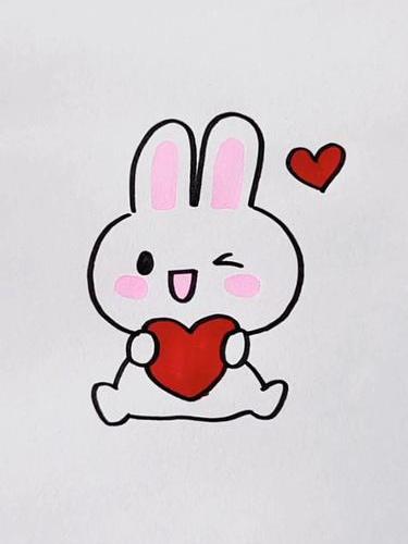 可爱的小兔子这样画 简笔画 创意简笔画 育儿简笔画