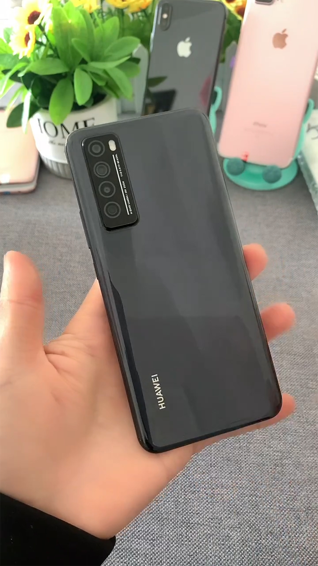 华为nova7手机亮黑色搭载麒麟985处理器