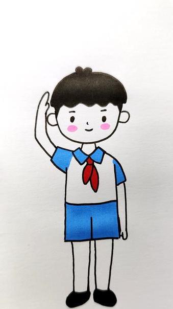 u和h画少先队员 简笔画 儿童简笔画 创意简笔画-度小视