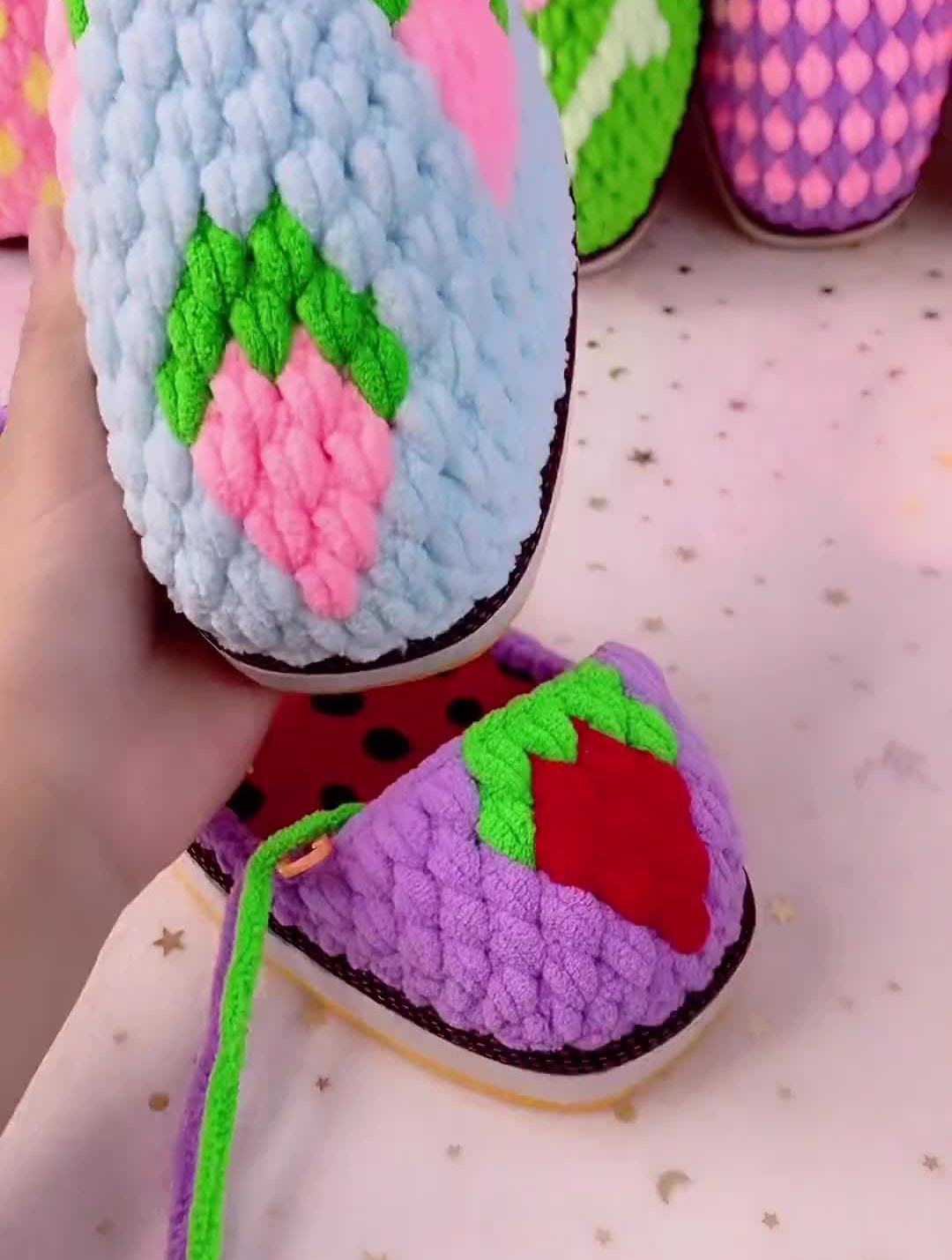 手工拖鞋教程手艺人冰条线拖鞋姐妹们草莓款全教程7-度小视