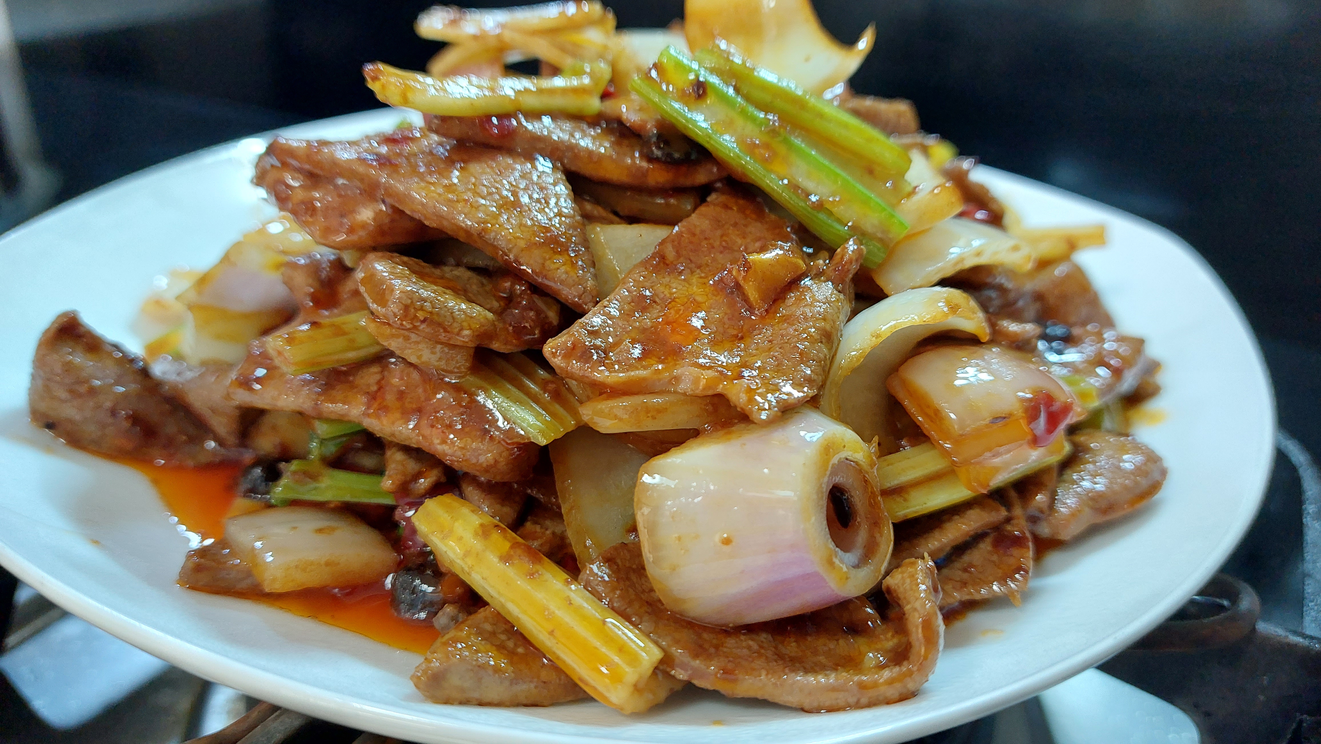 芹菜炒猪肝,爆炒猪肝