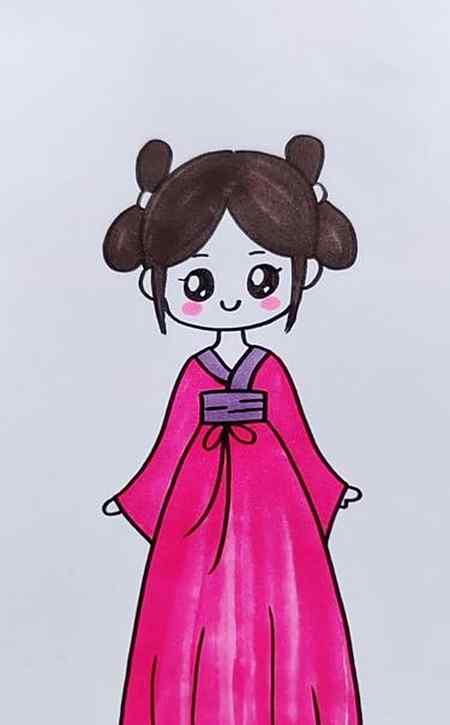 简单画个古风小女孩一起学画画简笔画