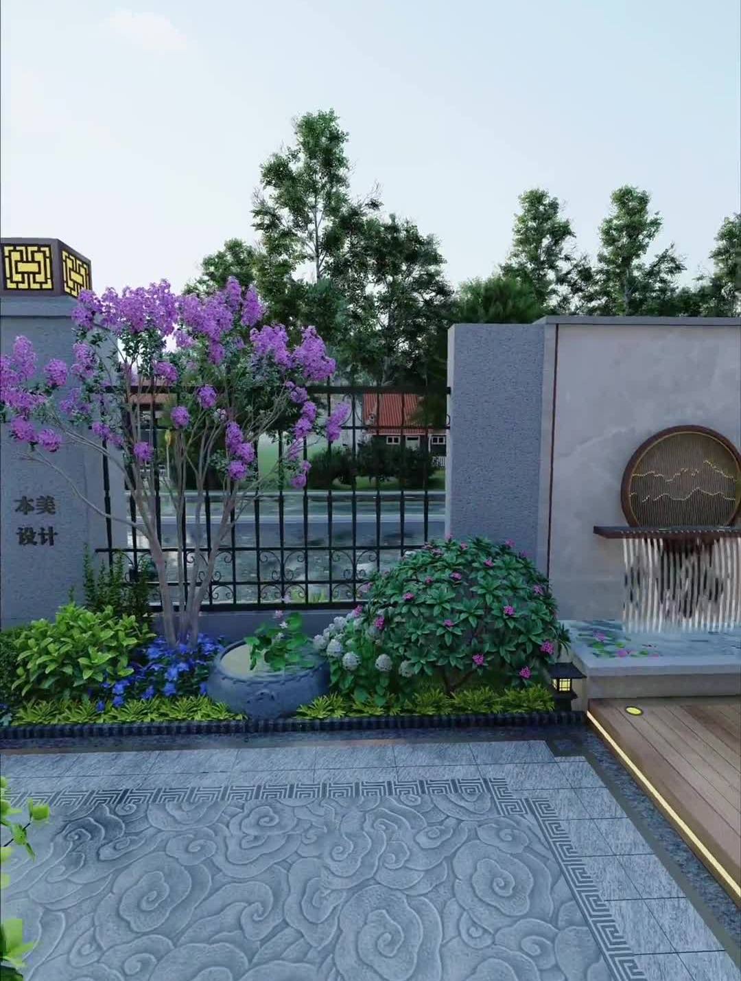 50平精致小庭院,别墅前院这样设计就挺好