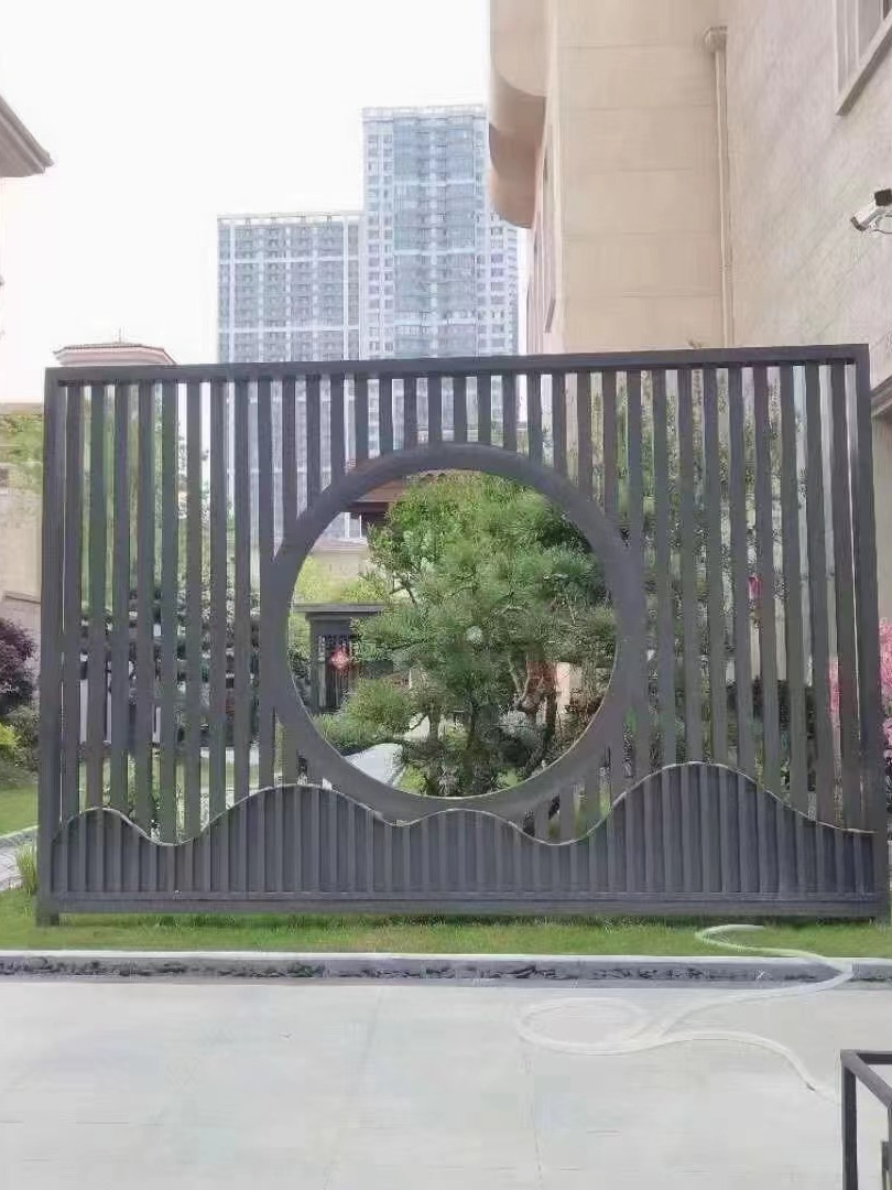 新中式铝艺屏风隔断园林景观户外铝屏风隔断