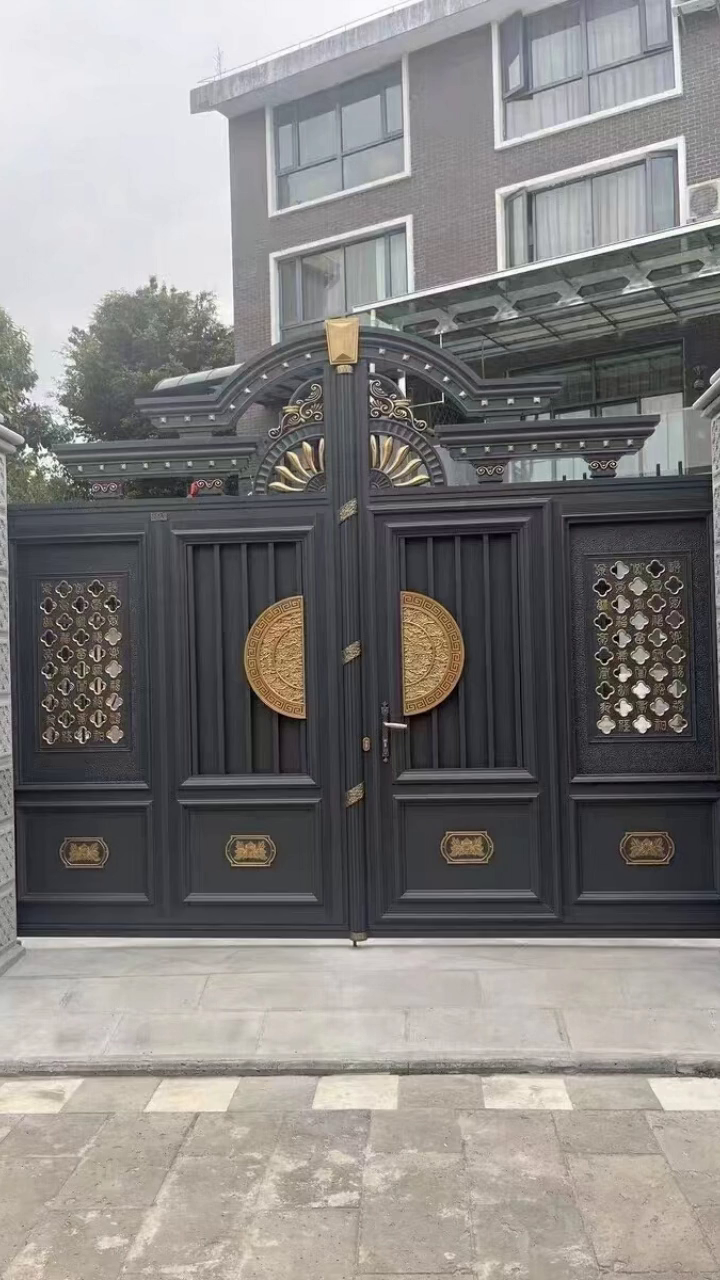 山东铝艺大门哪家便宜 现代风格庭院设计 铝艺围栏多少钱一米超