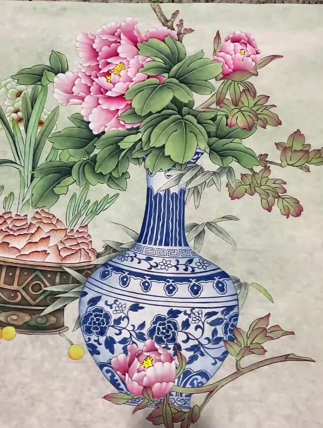 青花瓷系列国画,艺术传承文化