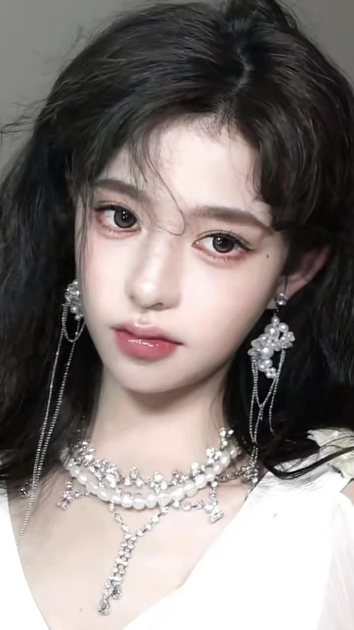 鞠婧祎仿妆,我见犹怜的清冷易碎感