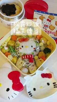 今日猛男便當,只不過是一碗簡單的松露雞湯和hellokitty炒飯