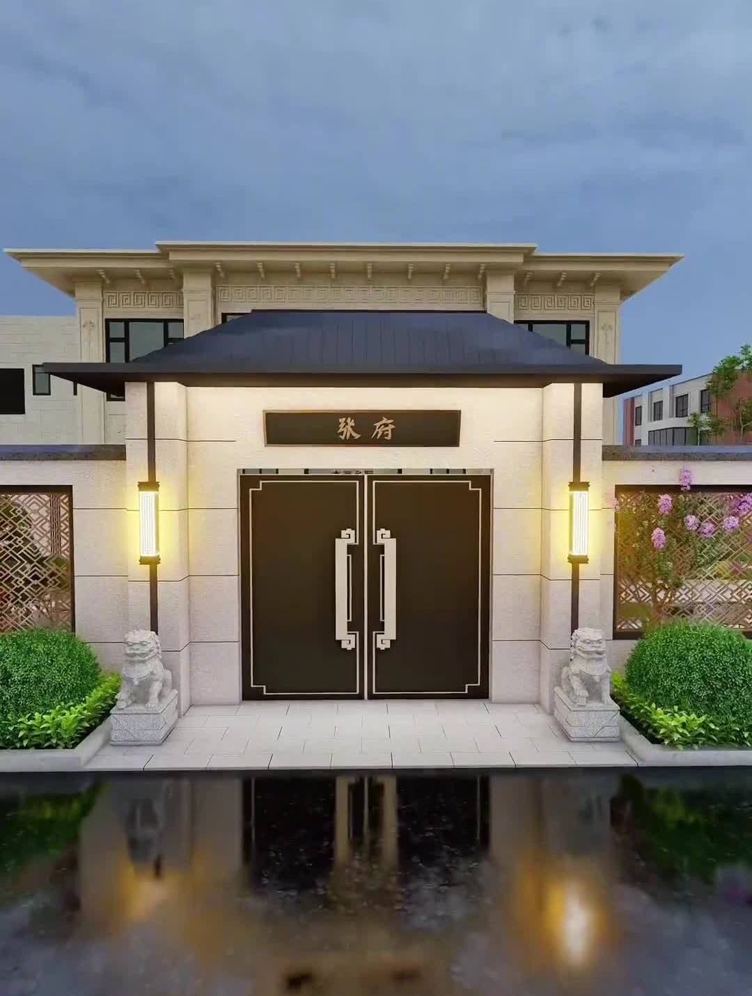 别墅庭院门楼设计,简约大气上档次-度小视