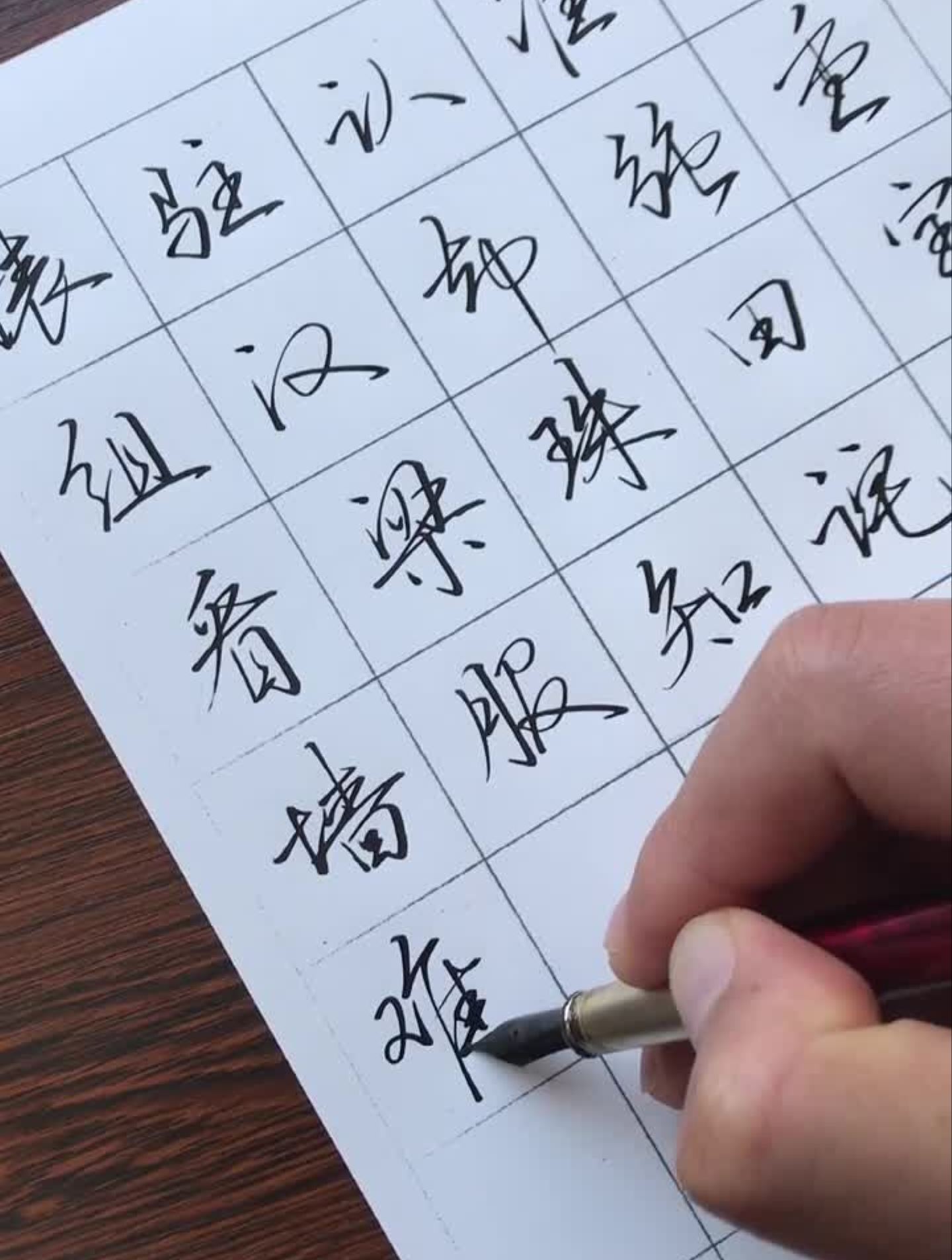 美工笔行书汉字手写硬笔行书(8)