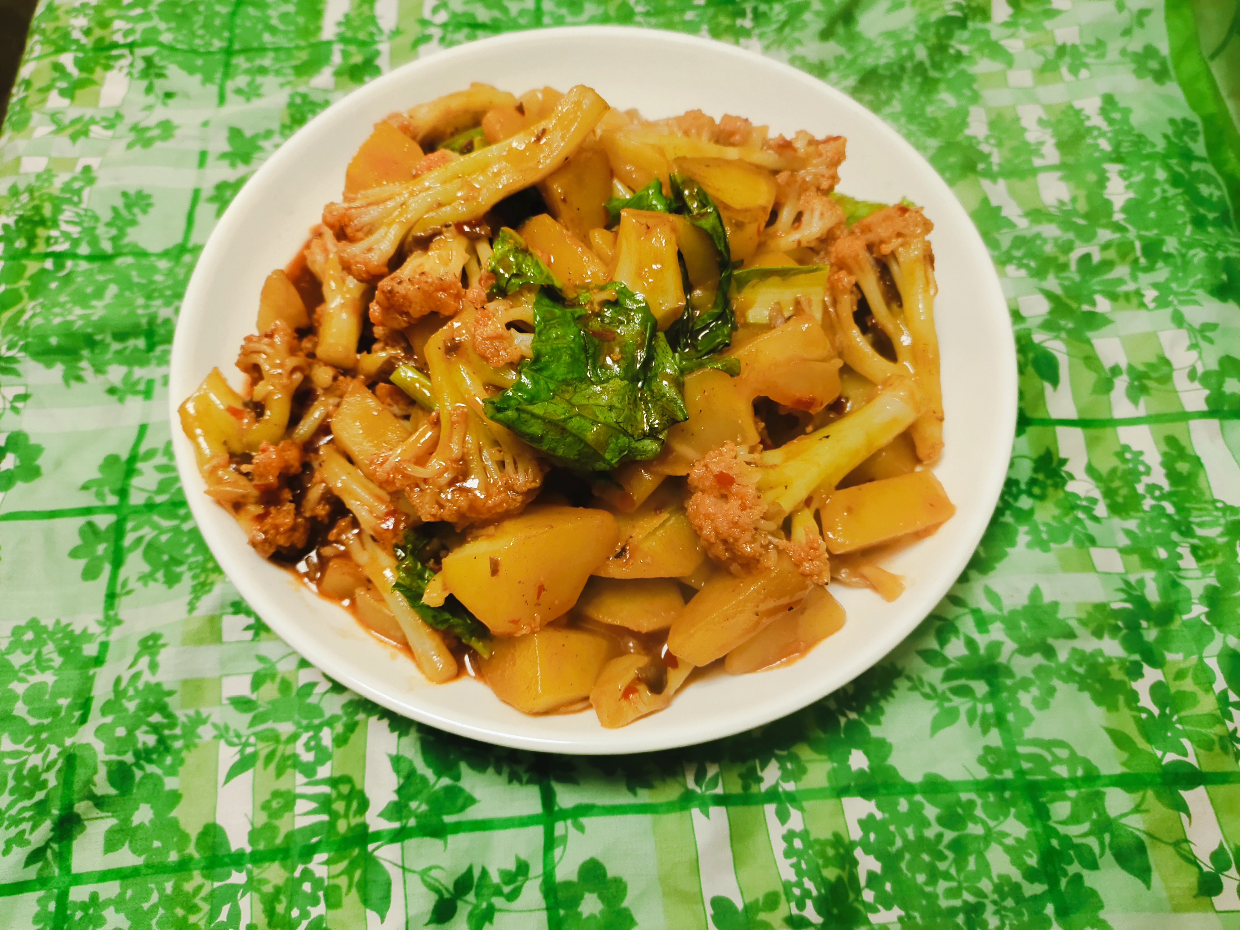 关德财老师教做素菜 菜花烧土豆