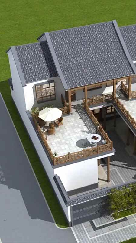 四合院中式别墅四水归堂-度小视