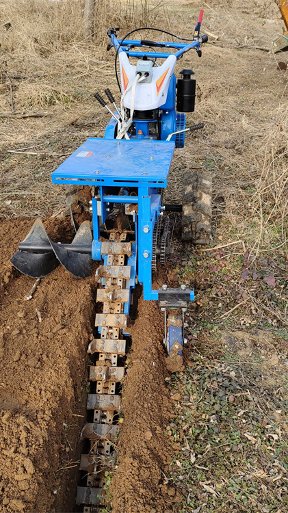 柴油链条开沟机自走式埋管挖沟机路面开槽机葡萄园开沟机