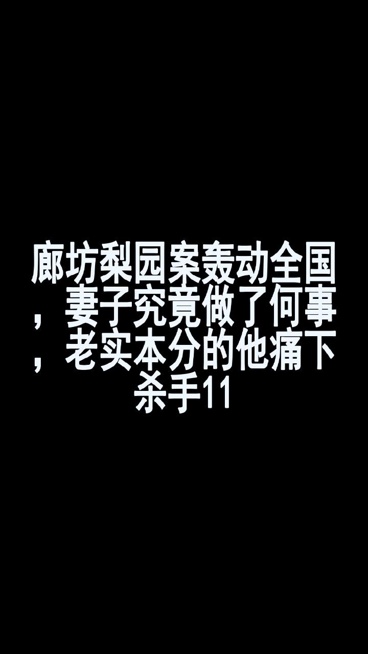 廊坊梨園案轟動全國,妻子究竟做了何事,老實本分的他痛下殺手11