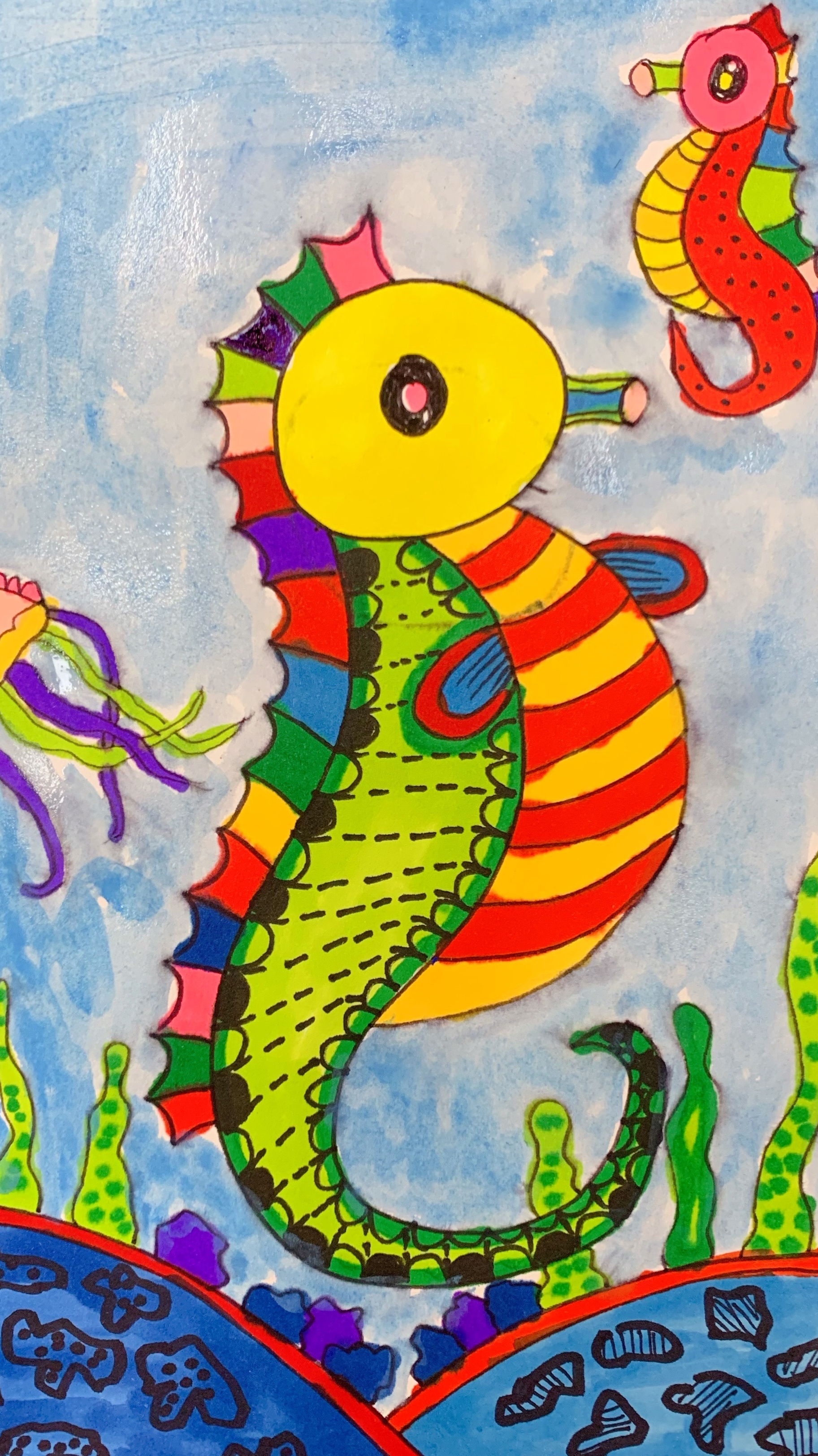 教小朋友们画海马!简单又好看