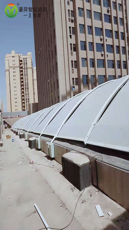 玻璃采光顶电动遮阳帘商场穹顶遮阳帘隔热降温赞