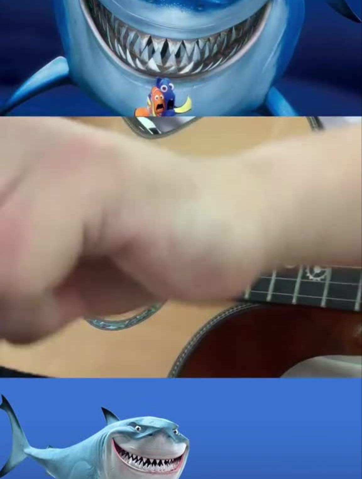 沙雕哈哈哈吉他沙雕鲨鱼大鲨臂