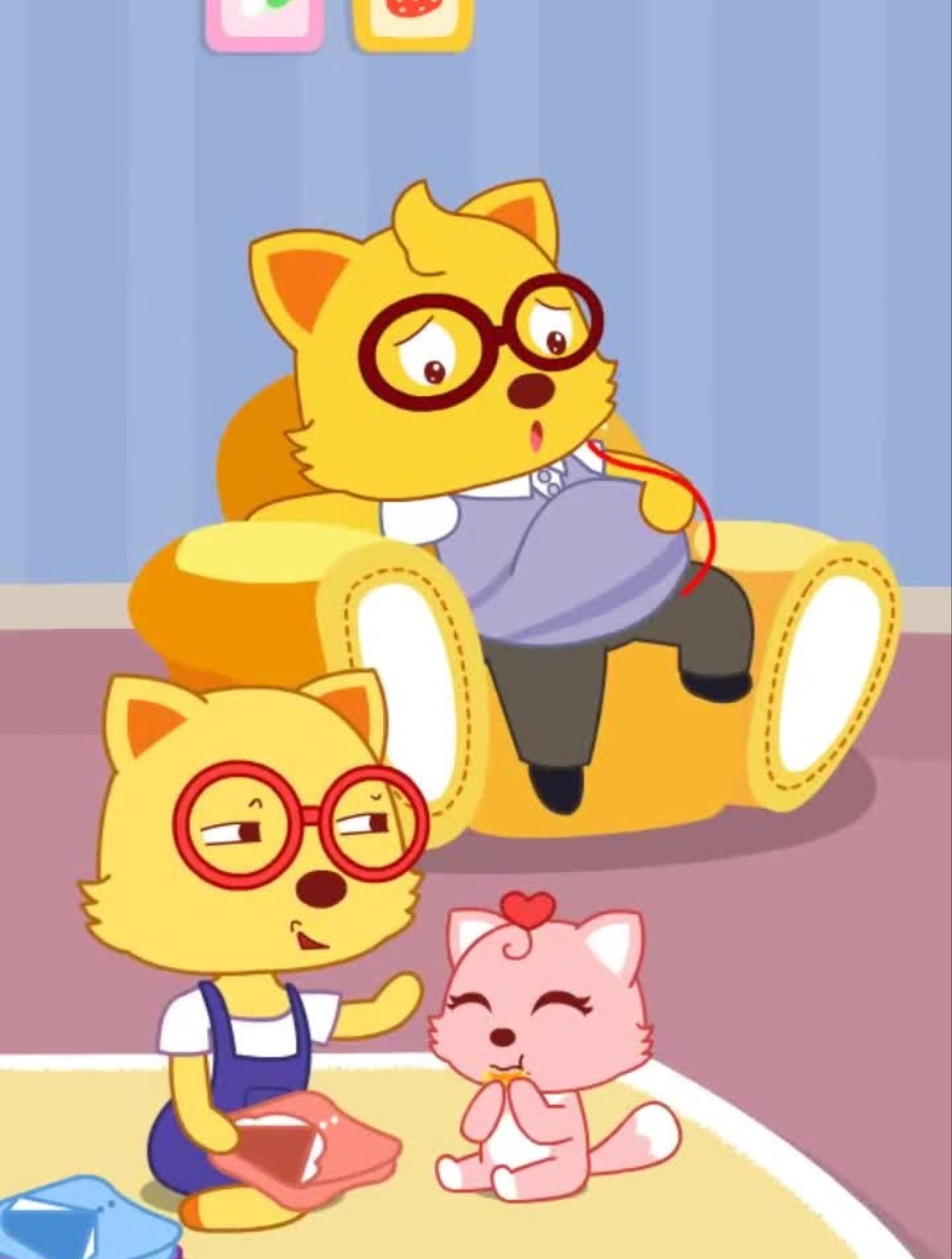 萌萌的猫小美只说了一句话,就让有啤酒肚的爸爸瞬间尴尬